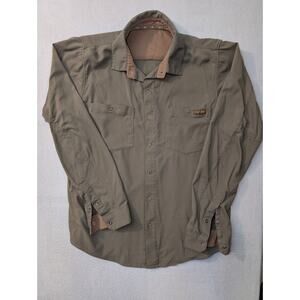First Lite Shirt Mens Med Green Ranger Snap Stretch Long Sleeve Hunting Outdoor
